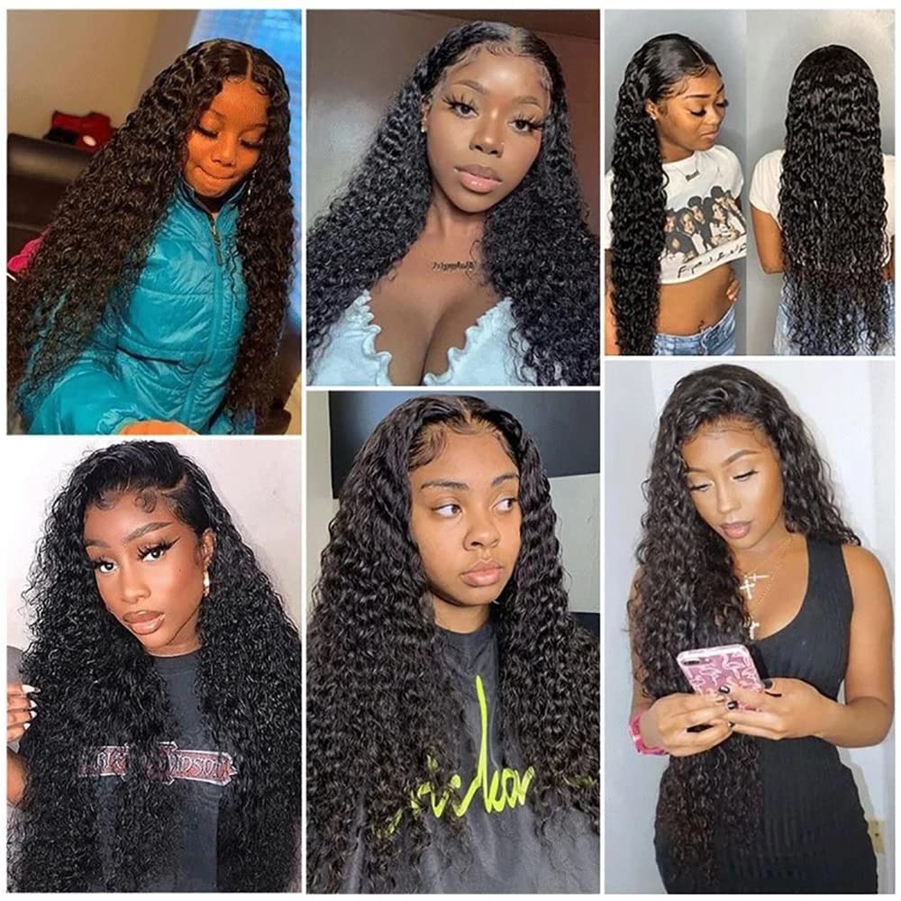 Spou Deep Wave Wigs Human Hair ,200 Density 13x6 HD Lace Frontal Wigs Human Hair Pre Plucked For Women