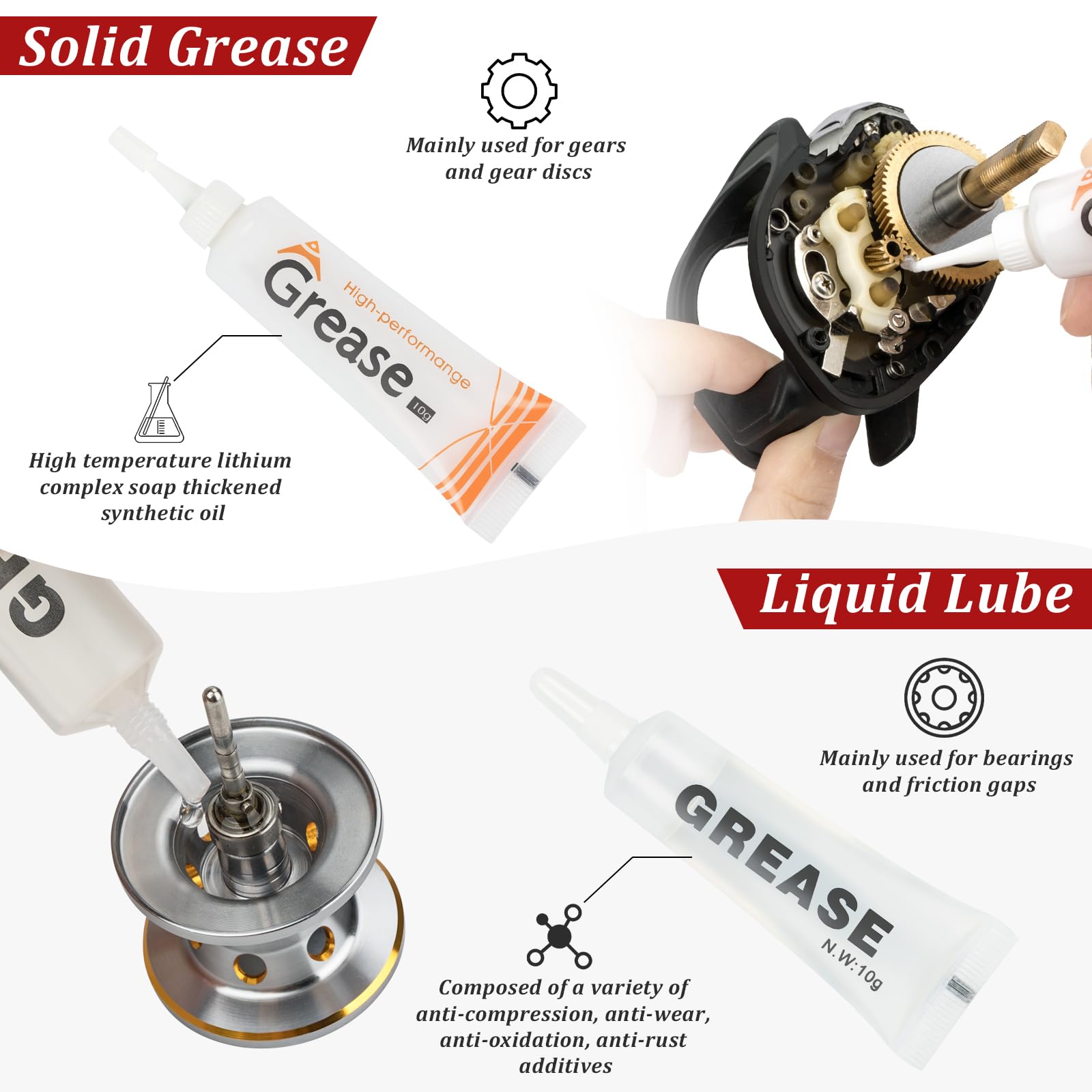 THKFISH Fishing Reel Repair Tool Kit, 13 Pcs Fishing Reel Bearing Tool Kit Remover Reel Bearing Remover Kit for Baitcasting Reel Lightweight DIY Use Tools