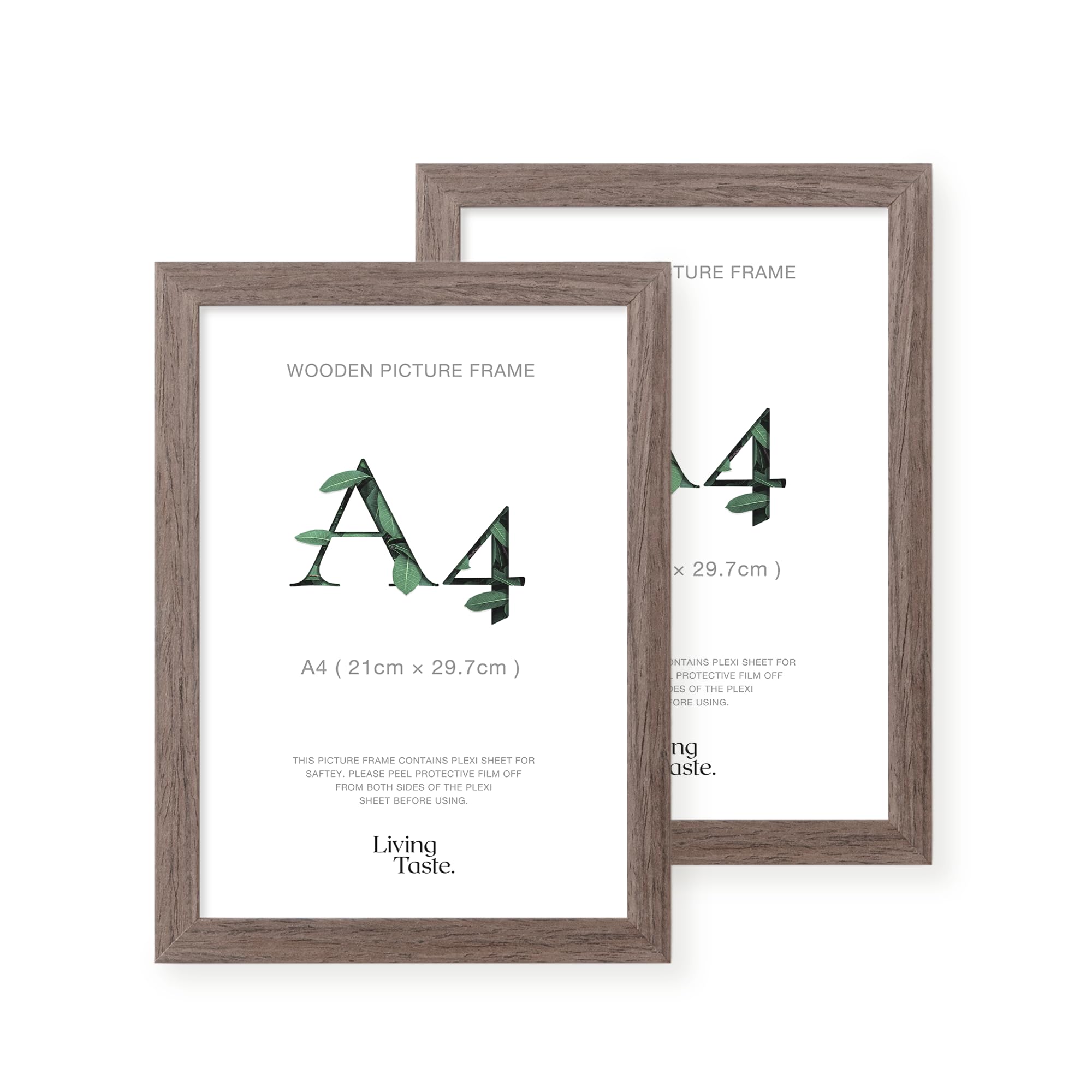 Livingtaste Dark Oak A4 Picture Frame 21X29.7 Cm Finish With Acrylic Front, 2 Pack, Ideal Certificates & Diplomas, Documents In Office Or Home