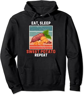 Retro Eat, Sleep Sweet Potato Repeat Vintage Sweet Potato Pullover Hoodie