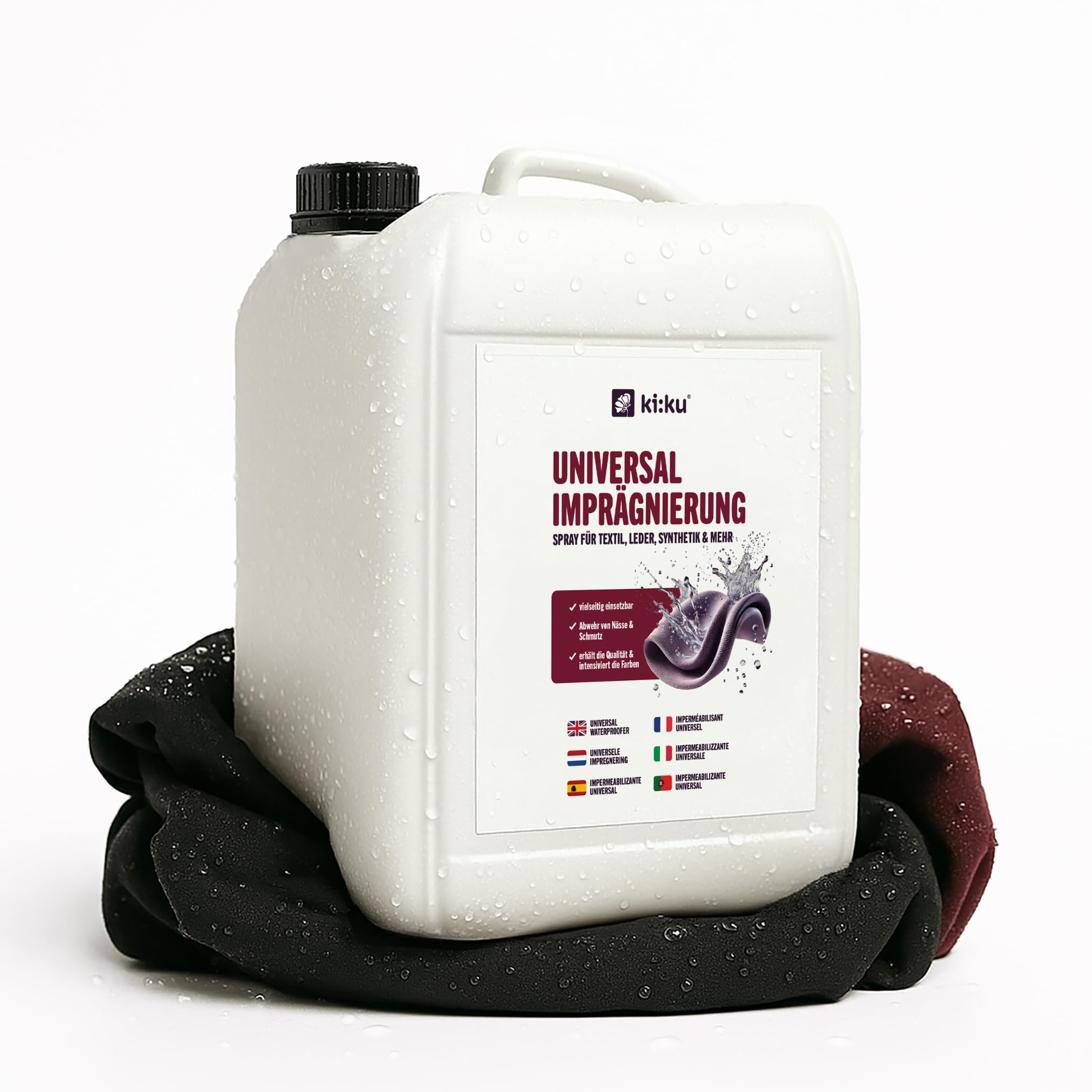 ki:ku Universal Imprägnierung | Imprägnierspray Schuhe, Jacke, Gore-Tex, Zelt, Wildleder, Polster | wasserabweisend atmungsaktiv Fleckenschutz