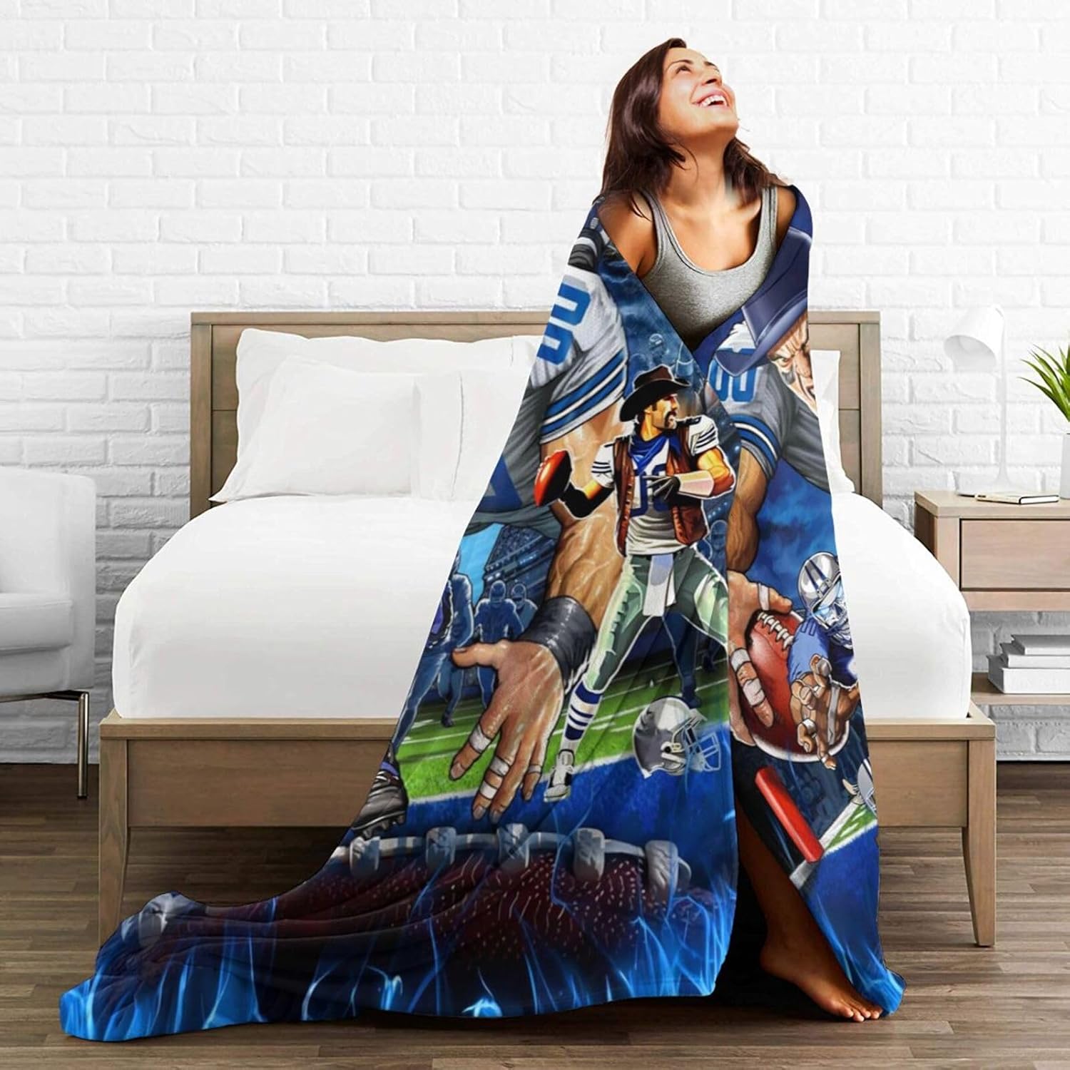 City Classic Football Throw Blanket Football Team Fan Gifts Soft Fleece Flannel Throw Blanket 60x50Inches Style1