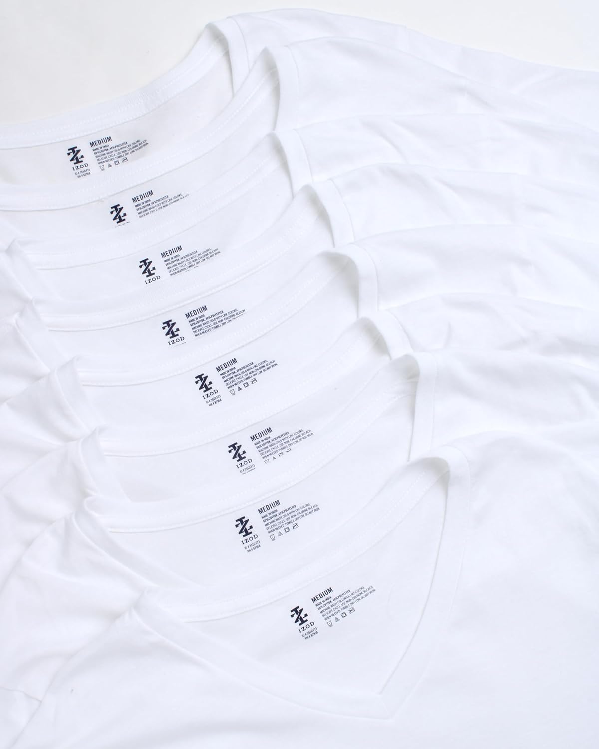 IZOD Men's Undershirts - 8 Pack Breathable Short Sleeve V Neck White Shirt - Cotton Undershirts for Men (S-XL) - Image 4