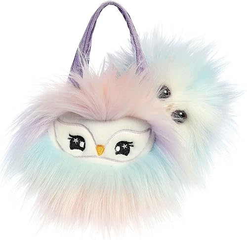 Aurora Fashion Fancy Pals Lilac Owl - Animal de peluche - Compañeros sobre la marcha - Accesorios elegantes - Multicolor 5.5 pulgadas