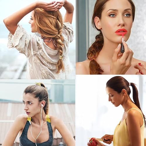 Miniatura 6 de 10 pulseras bohemias para el cabello para mujeres y niñas, accesorios para el cabello grueso, pulseras trenzadas para el cabello, lazos para el