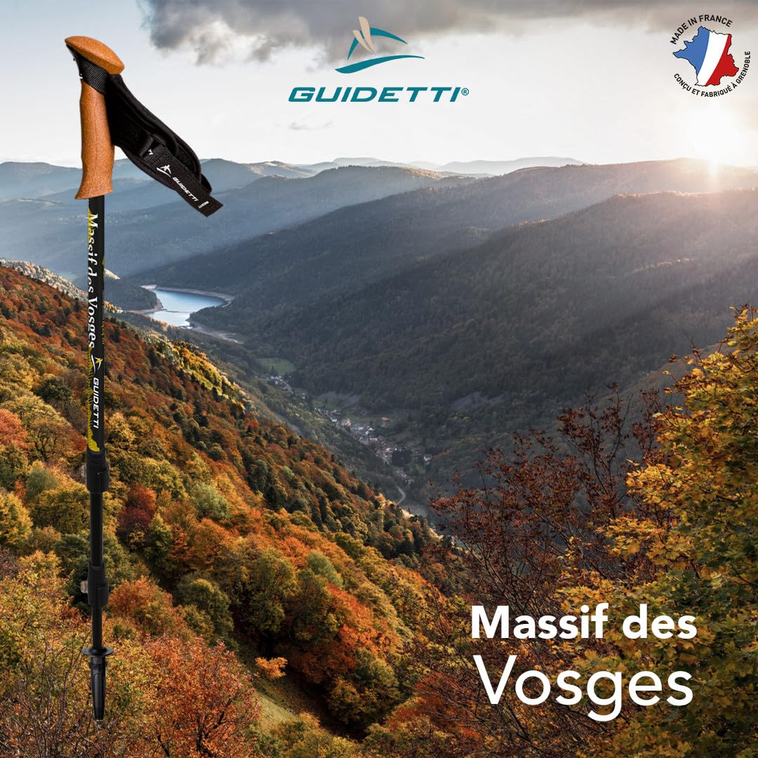 GUIDETTI - Bâtons de Randonnée télescopique Aluminium Massif des Vosges