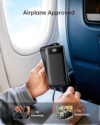 Miniatura 6 de Cargador portátil con cables incorporados, banco de energía de 10000 mAh con cables, batería de carga rápida delgada, cargador de teléfono portátil