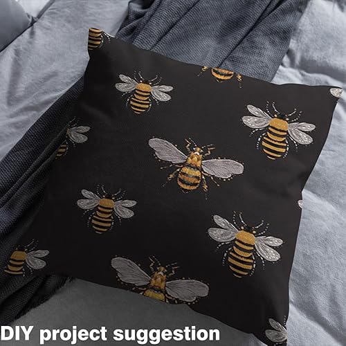 Miniatura 3 de Tela de mariquita por yarda, tela de tapicería de animales a rayas negras y marrones para sillas, sofá, tela impermeable de lunares geométricos