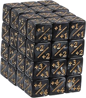 ULDIGI Conjunto De 48 Peças Contadores De Dados Suprimentos Para Jogos De Dados Acessórios Para Jogos De Cartas Molde Acrílico Preto Decoração Dados Simbólicos Decorativos