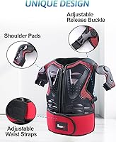 Vista 3 de StarknightMT Conjunto de Armadura para Motocicleta Infantil, Equipo para Moto de Tierra, Chaleco Protector para Pecho, Columna Vertebral, Espalda