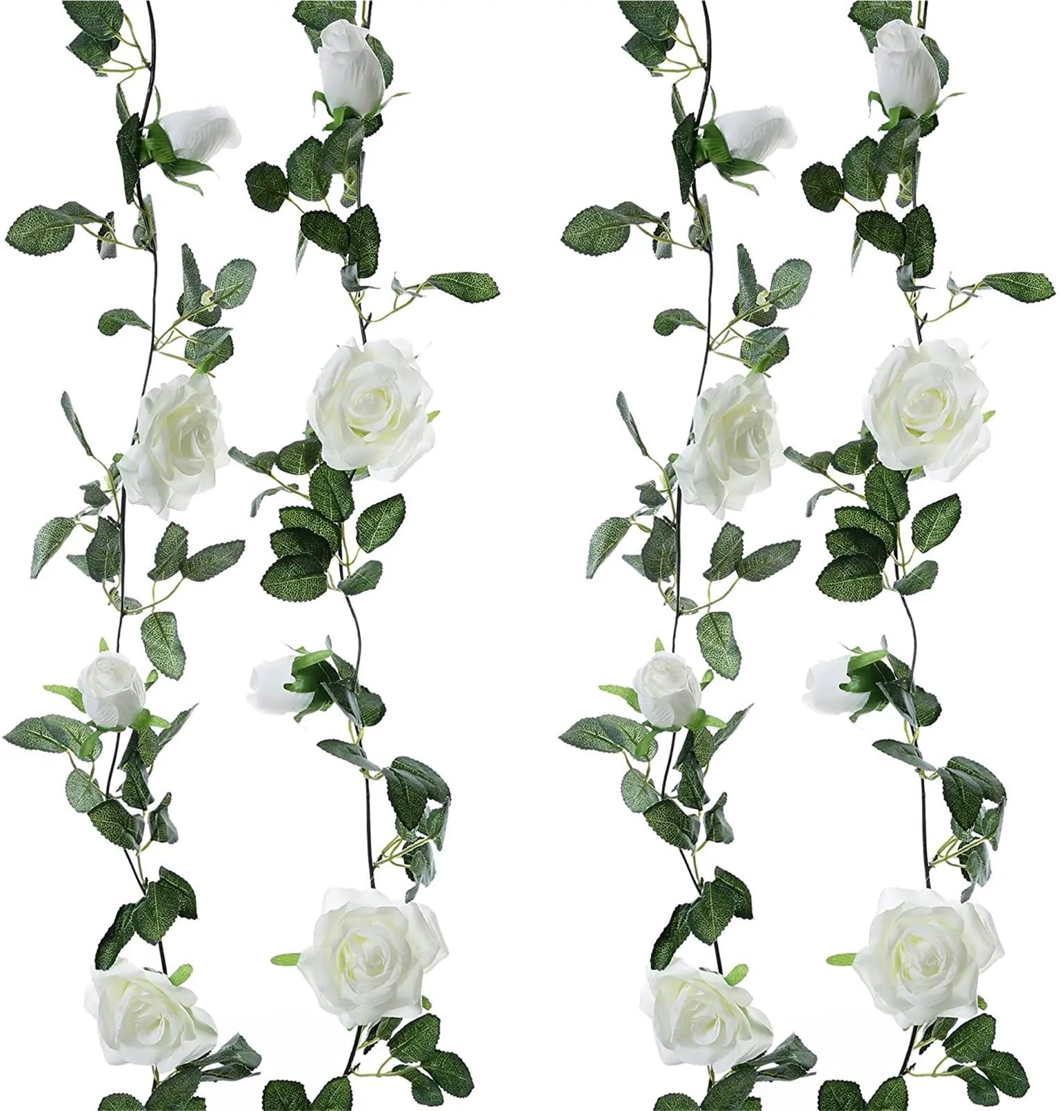 Künstliche Rosenranke 2 m Lange weiße Rosengirlande mit 16 Köpfen | For Hochzeitsdekorationen, künstliche Blumenranken, künstliche Blumen for Verlobungszeremonien(Red)