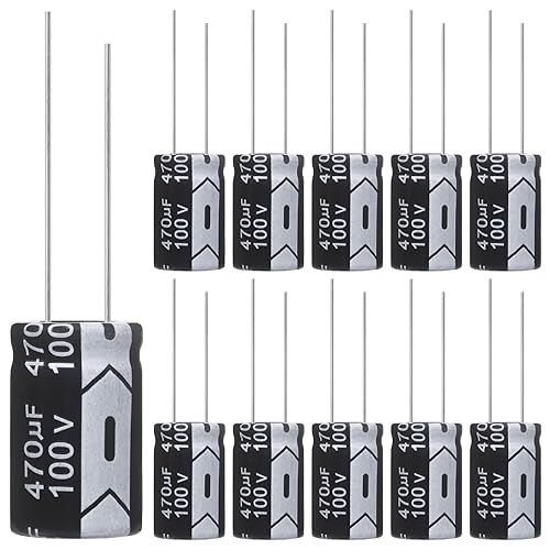 Miniatura 129 de Condensador electrolítico 100uF 63V 0.315x0.472 in 100 UF MFD 63 voltios 0.32x0.47in condensadores de aluminio (paquete de 10)