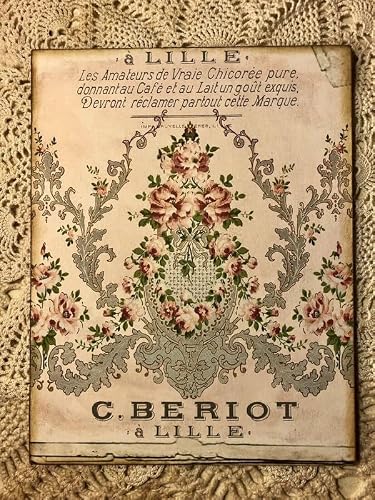 Sitrmgh Tin Sign Shabby French Victorian Wallpaper Graphic, Roses Plaque Sign Decorative Retro Metal Vintage Sign For Home Coffee Wall Decor 8X12 Inch