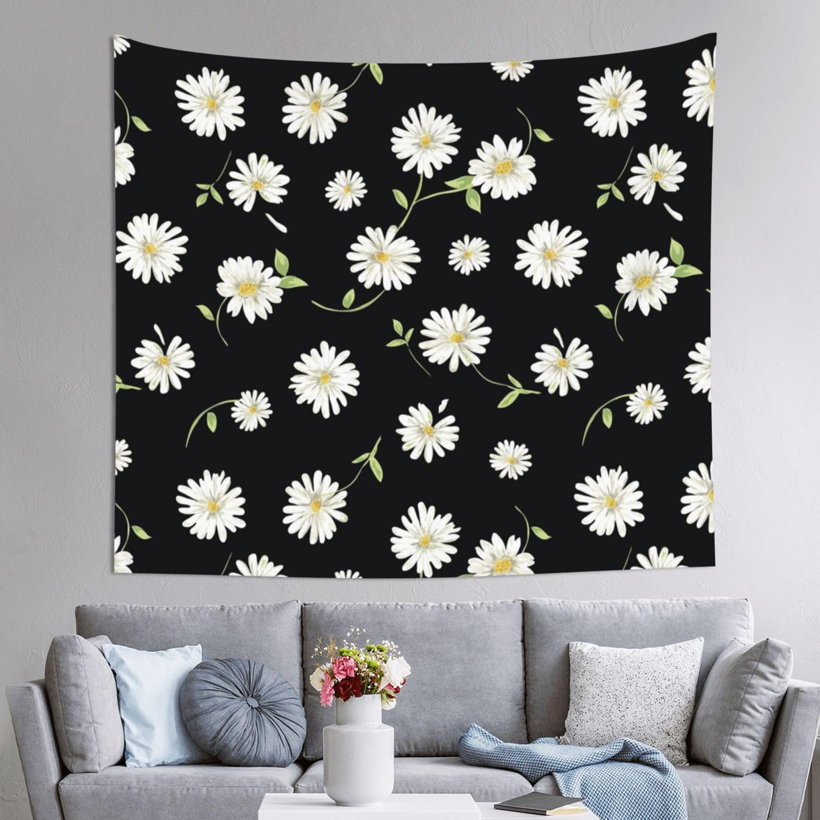 WKSGDSG Decoration Tapestry Wall Hanging For Bedroom, Flowers, 152x130cm Dorm Decor, Lightweight Easy Hang Wall Art For Living Room, Aesthetic Tapestries For Outdoor, Ceiling, Doorway, Camping