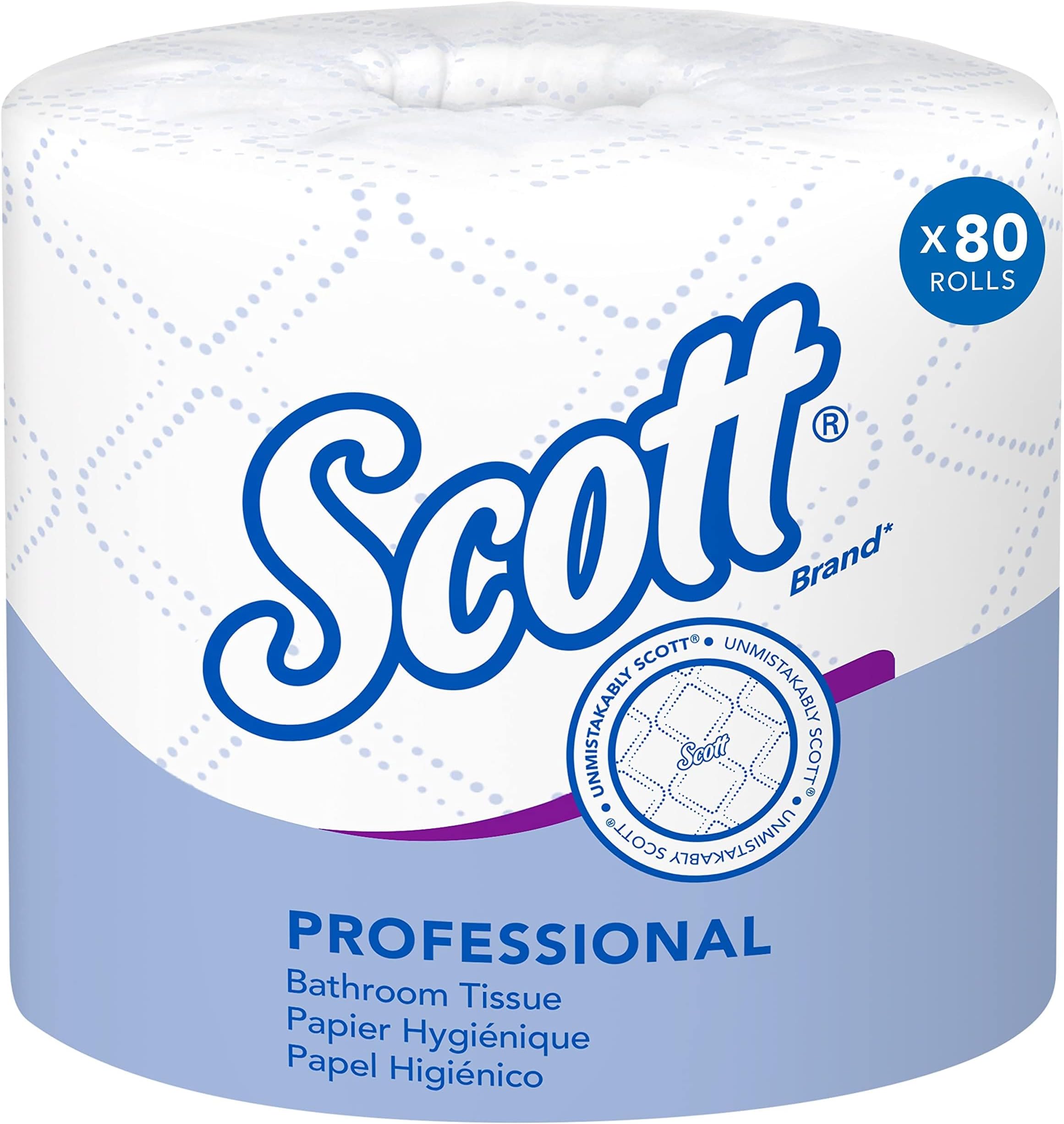 Scott® Professional Standard Roll Bathroom Tissue (04460), 2-Ply, White, (80 Rolls or Pack of 80)