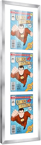 Miniatura 24 de Poster Palooza Marco de cómic con paspartú para 4 cómics de la era actual publicado después de 1985, marco de cómic negro para cómics de 6.875 x