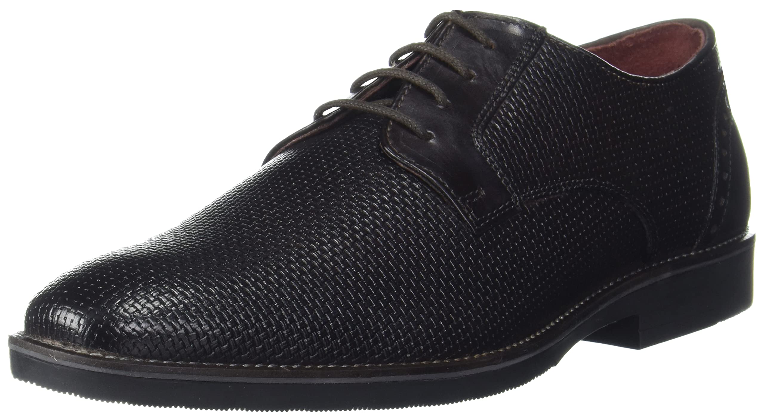 MASABIH Genuine Leather Mens Derby Laceup Brown Shoes