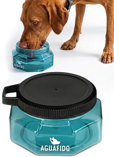 Dog Water Bottle, 27 oz Portable Dog Bowl with a Leakproof Lid for Day Trips, Hiking, Camping, Road Trips & Travel, 100% BPA-Free and Dishwasher-Safe (Teal)
