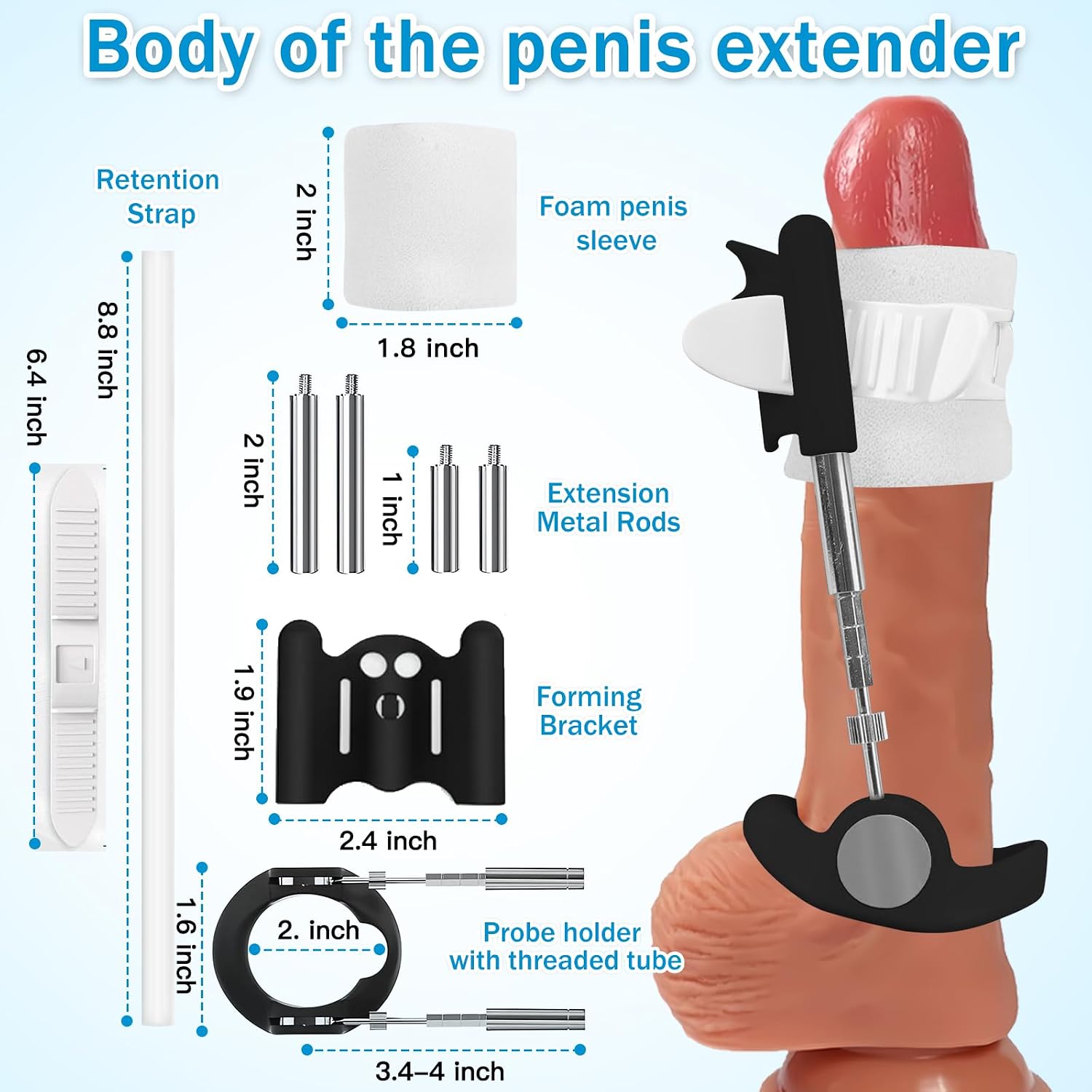 Penis Extender Penis Pump Kit, Baotsuri Sex Toys - Pumps & Enlargers for Men, Effective Wearable Male Penis Extension Device, Adjustable Penis Stretcher Device Adult Sex Toys & Games
