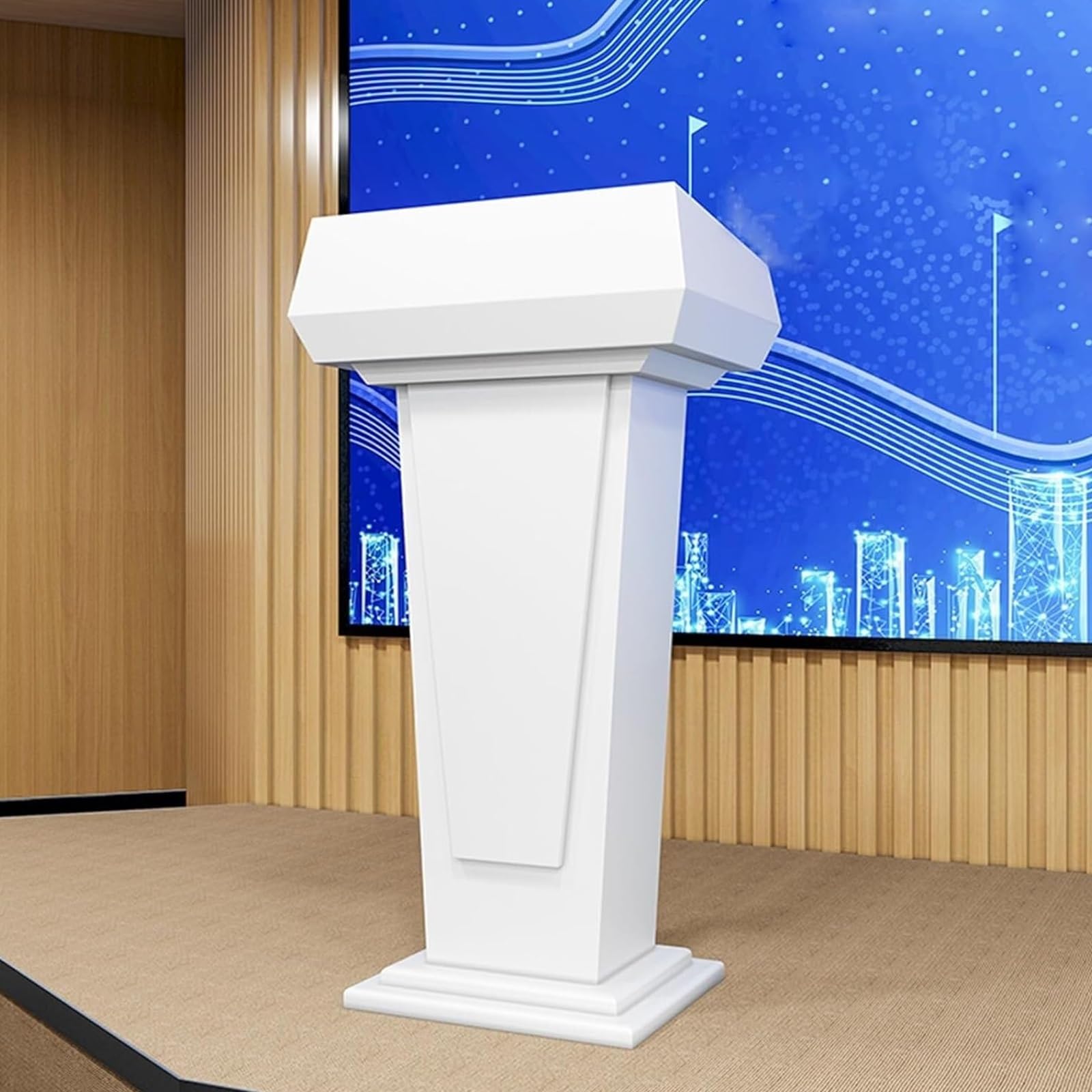 Atril de Doble Capa con Gran Capacidad de Almacenamiento, fácil de Montar y Limpiar, Estructura Estable para Uso en oficinas, Salas de conferencias y Salones de Bodas.