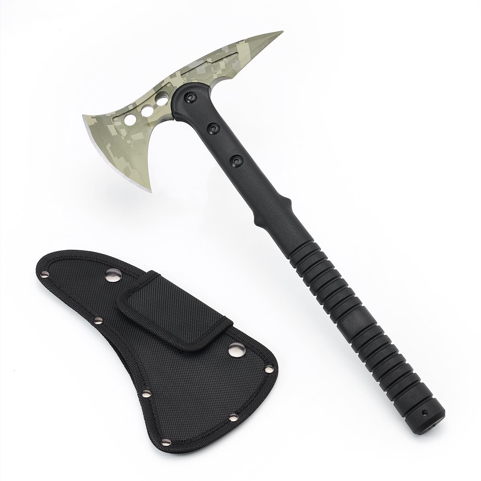 KHU Camping Axt Überlebensbeil Axt mit Scheide - Nylon Fiber Griff für Outdoor Jagd Wandern Camping Ausrüstung