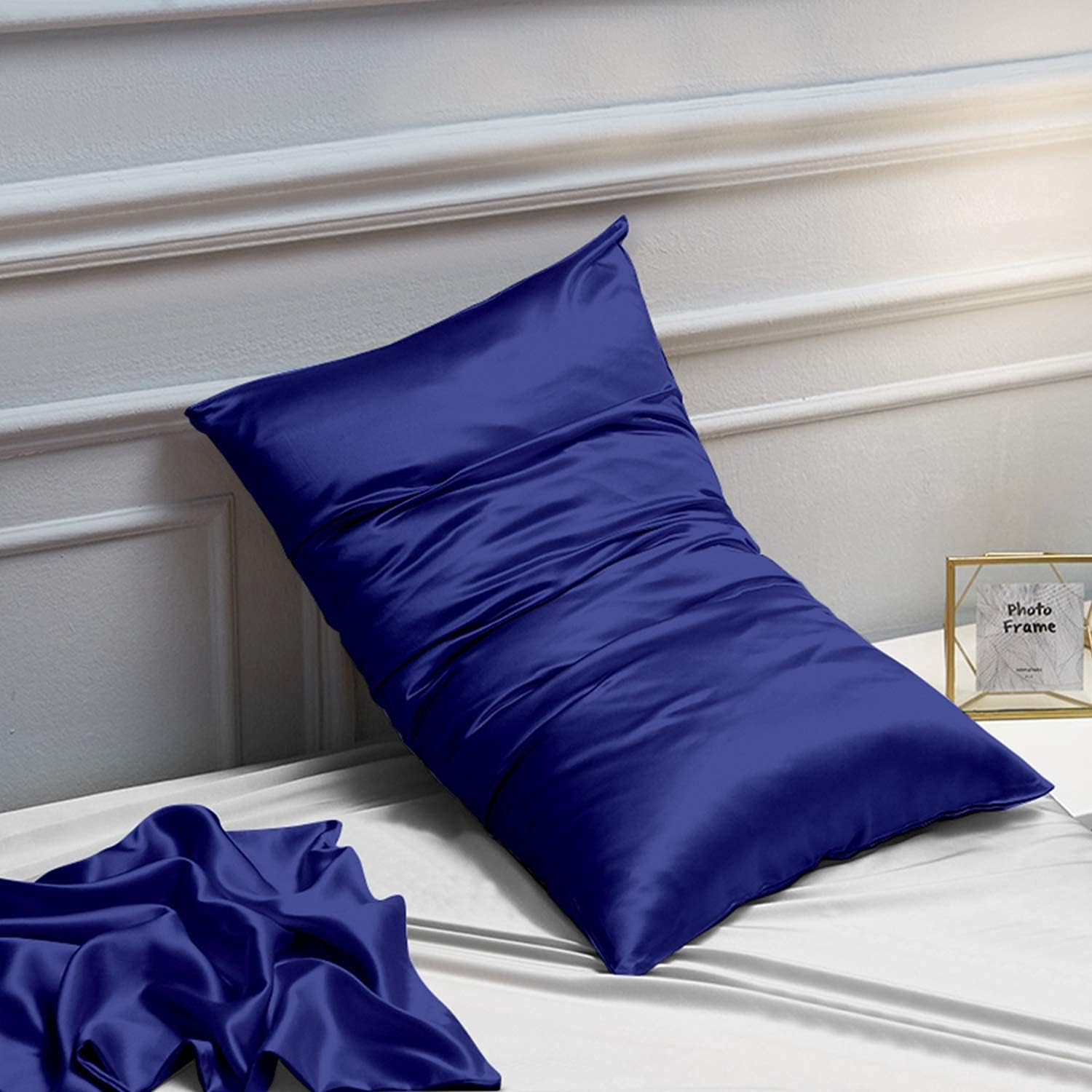 NTBAY Satin Body Pillowcase for Hair and Skin, Luxurious and Silky Pillow case with Envelope Closure, 20x54 Inches, Navy Blue - Image 5