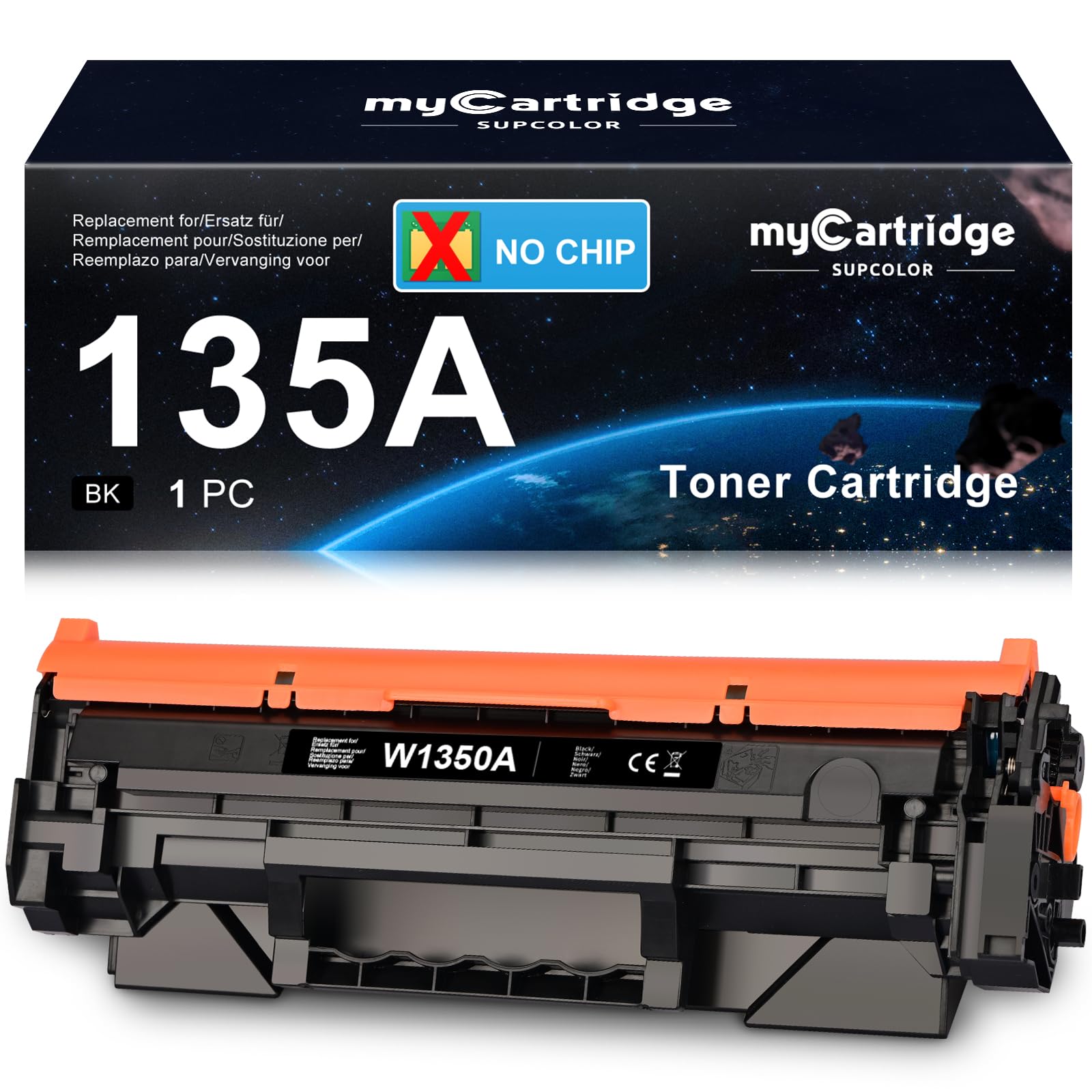 myCartridge SUPCOLOR 135A Toner W1350A Compatibile per HP Laserjet MFP M234dwe M234sdwe M234sdne M209dwe per HP 135A W1350A Toner (senza chip, 1 nero)