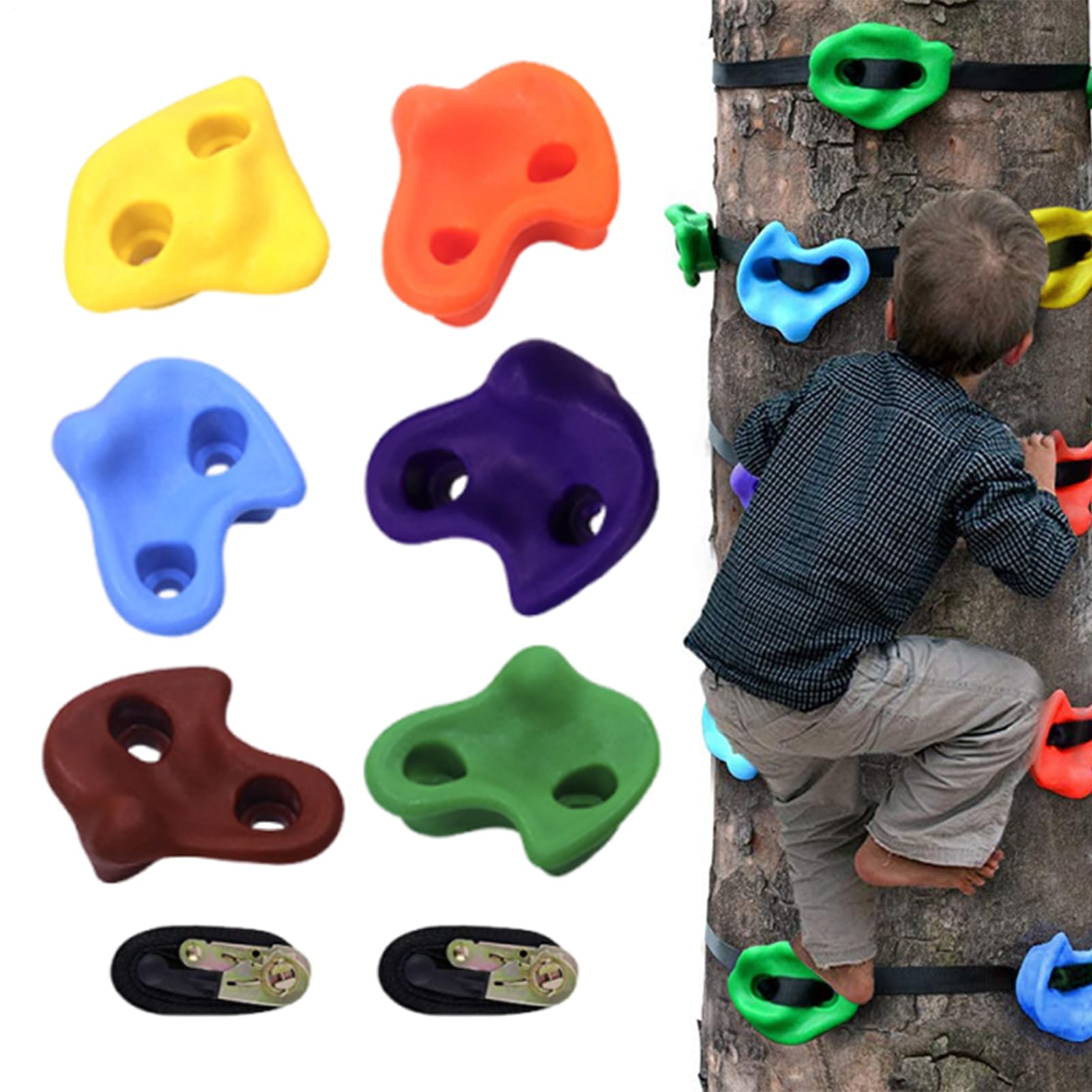 Prese di arrampicata Bambino, Arrampicata sugli Alberi per, Accessorio Interna Esterno Gioco
