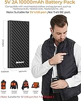 Vista 2 de Paquete de Batería para Chaleco Calefactable, Power Bank de 10000mAh 5V 2A Especialmente Diseñado para Chaqueta Calefactable, Ropa Calefactable