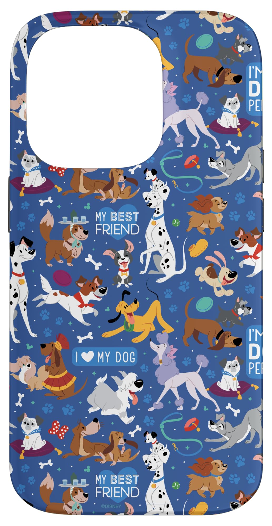 Disney Dogs I Love My Dog Blue Case for iPhone 14 Pro