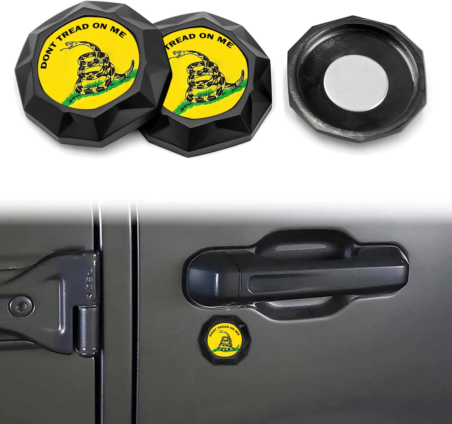 Superkred Magnetic Keyhole Covers for Jeep Wrangler Jeep Gladiator: 2025 Upgraded SUV Door Security Keyhole Cover Accessories(Magnetic & Yellow)