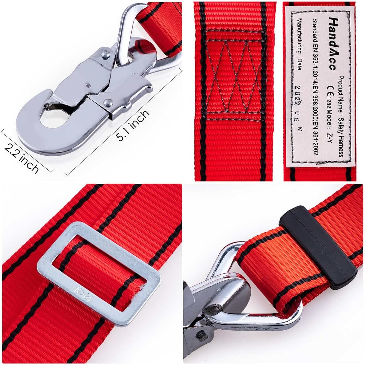 Hunting Safety Belt with Adjustable Lanyard, Tree Climbing Belt Restraint Lanyard