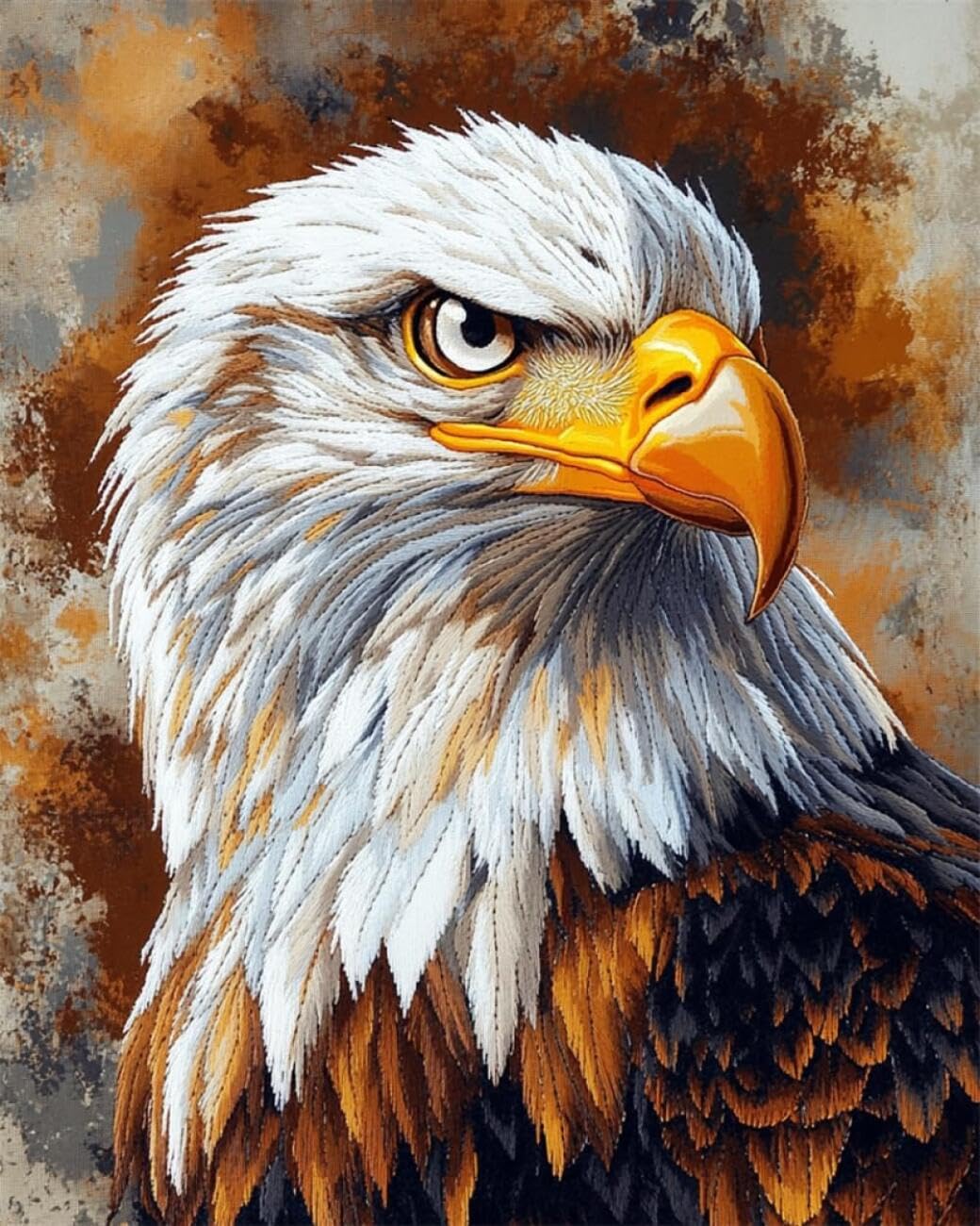 AxiangziK DIY Cross Stitch Kits Eagle Portrait 11CT 60x80cm