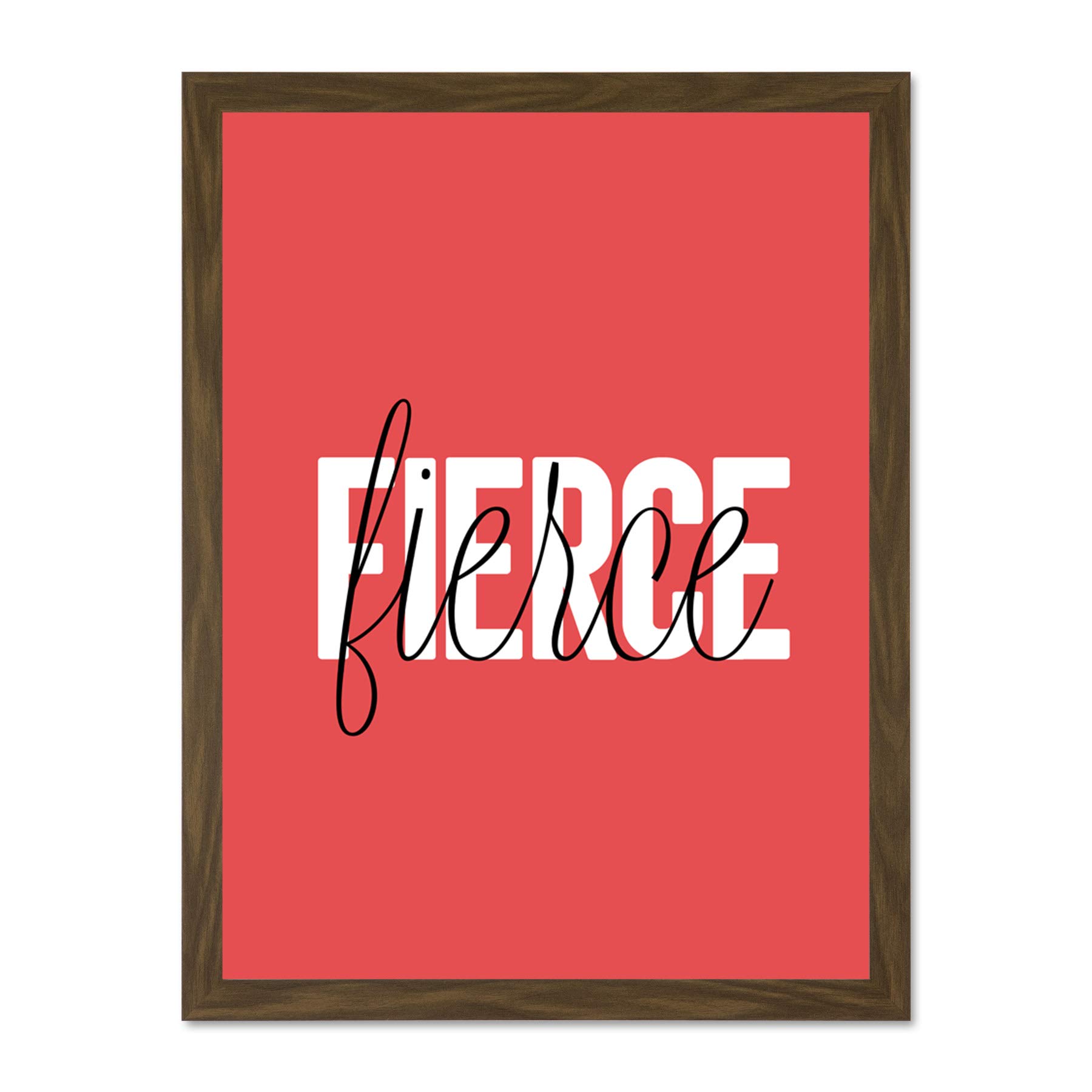 Wee Blue Coo Solid Simple Words Fierce Large Framed Art Print Wall Poster 18x24 inch