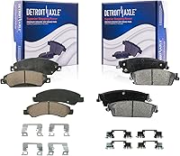 Vista 94 de Detroit Axle - Pastillas de freno delanteras para Nissan Pathfinder Frontier D21 720 Pickup Subaru SVX Pastillas de freno de cerámica con reemplazo