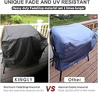 Vista 4 de KINGLY Cubierta de parrilla para Blackstone de 22 pulgadas con capucha y soporte, súper duradera, resistente al agua, para parrilla Blackstone de 17