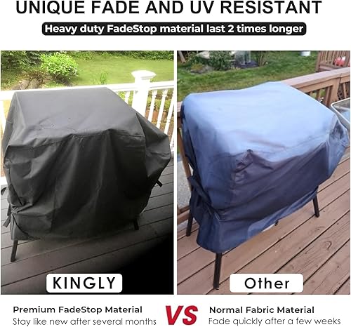 Miniatura 4 de KINGLY Cubierta de parrilla para Blackstone de 22 pulgadas con capucha y soporte, súper duradera, resistente al agua, para parrilla Blackstone de 17