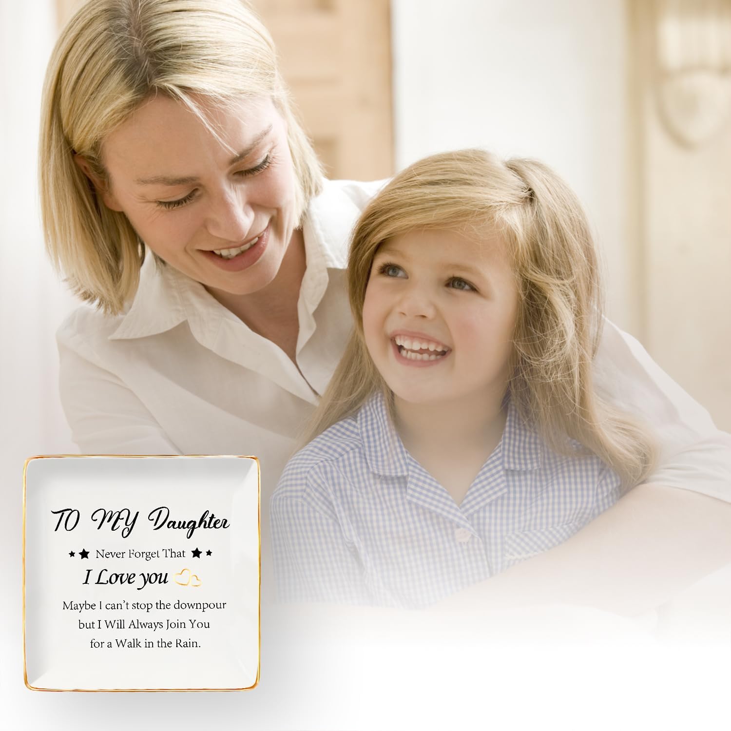 Daughter Gifts from Mom and Dad - Gifts for Daughter Jewelry Dish Ceramic Jewelry Tray Trinket Ring Dish for Women Christmas Birthday Mother's Day Valentine's Day Gift for Adult Daughters - Image 5