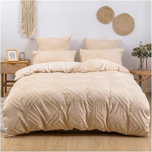 ADovz Geometric Crafts Cut Flowers Queen Bedding Set Twin Solid Single Double Duvet Cover Set King Size Quilt Cover and Pillowcases,Bed Sheets