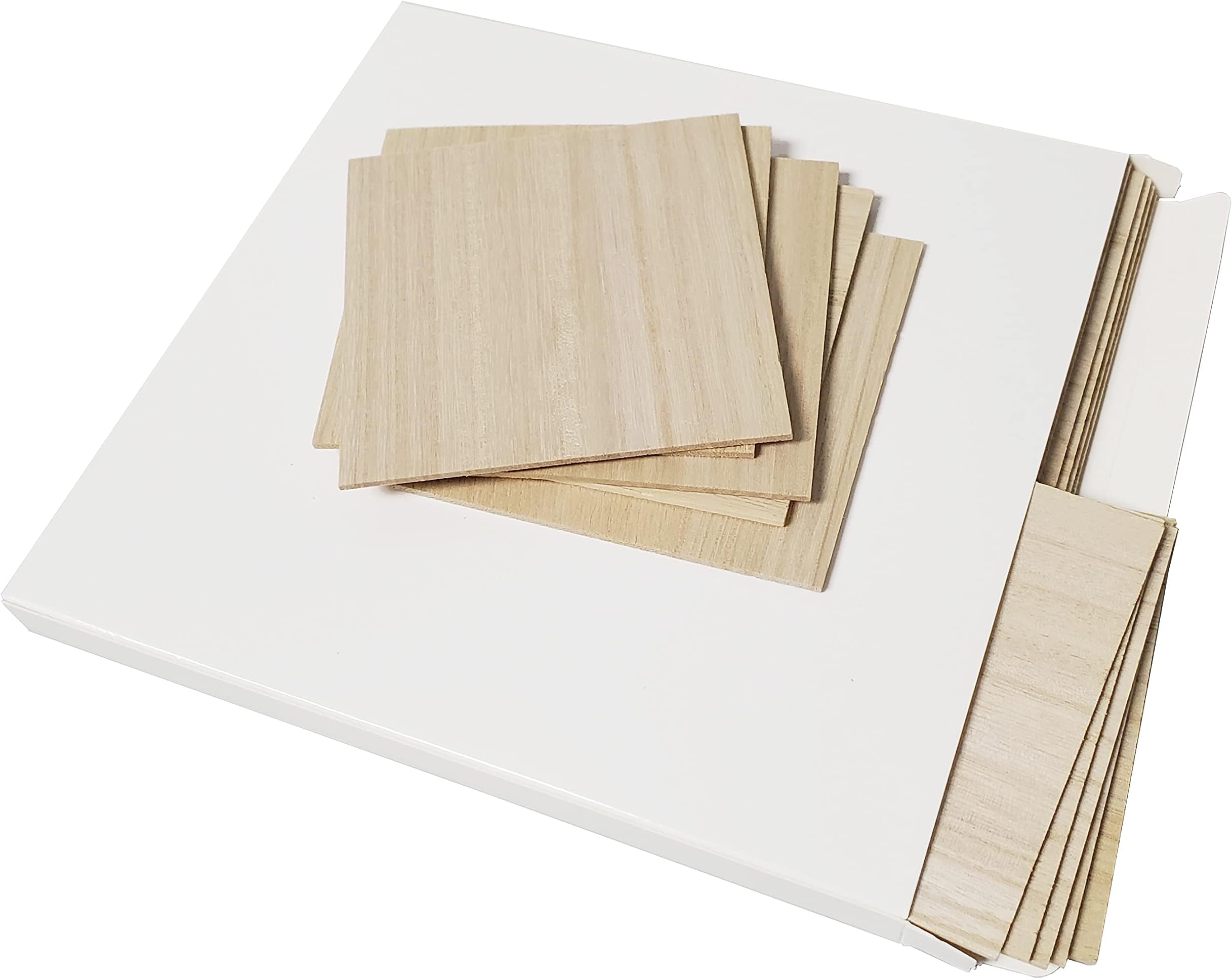 20 Pack Balsa Wood Sheets, Natural Unfinished Wood Sheets, House Aircraft Ship Boat Arts and Crafts, School Projects, DIY Wooden Model Making 100x100x2mm
