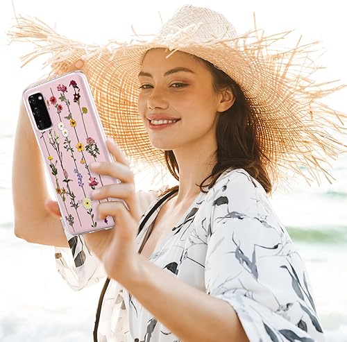 Miniatura 6 de ZTOFERA Funda floral para Samsung Galaxy S20 FE 5G, funda con patrón de flores linda para niñas y mujeres, funda protectora de silicona flexible y