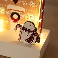 Vista 5 de Decoración de Mesa de Navidad, Decoraciones Iluminadas de Madera, Decoraciones de Mesa de Navidad Operadas a Batería para Interiores