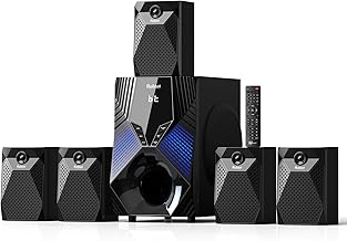 Bobtot Home Theater System, 1000 Watts Peak Power Surround Sound Systems 5 Wired Satellite Audio Speakers 8" Subwoofer 5.1/2.1 Channel Deep Bass with ARC Optical Bluetooth AUX Input
