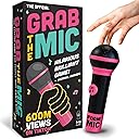 Lucky Egg Official Grab The Mic – Family Karaoke Board Game w/Foam Mic, 8+ Ages, 2-10 Players - Games for Bad Singers w/ 230 Lyrics (115 Cards)