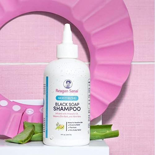 Miniatura 3 de Reagan Sanai Champú hidratante de jabón negro para el tratamiento del cuero cabelludo seco, crecimiento orgánico del cabello, sin parabenos ni