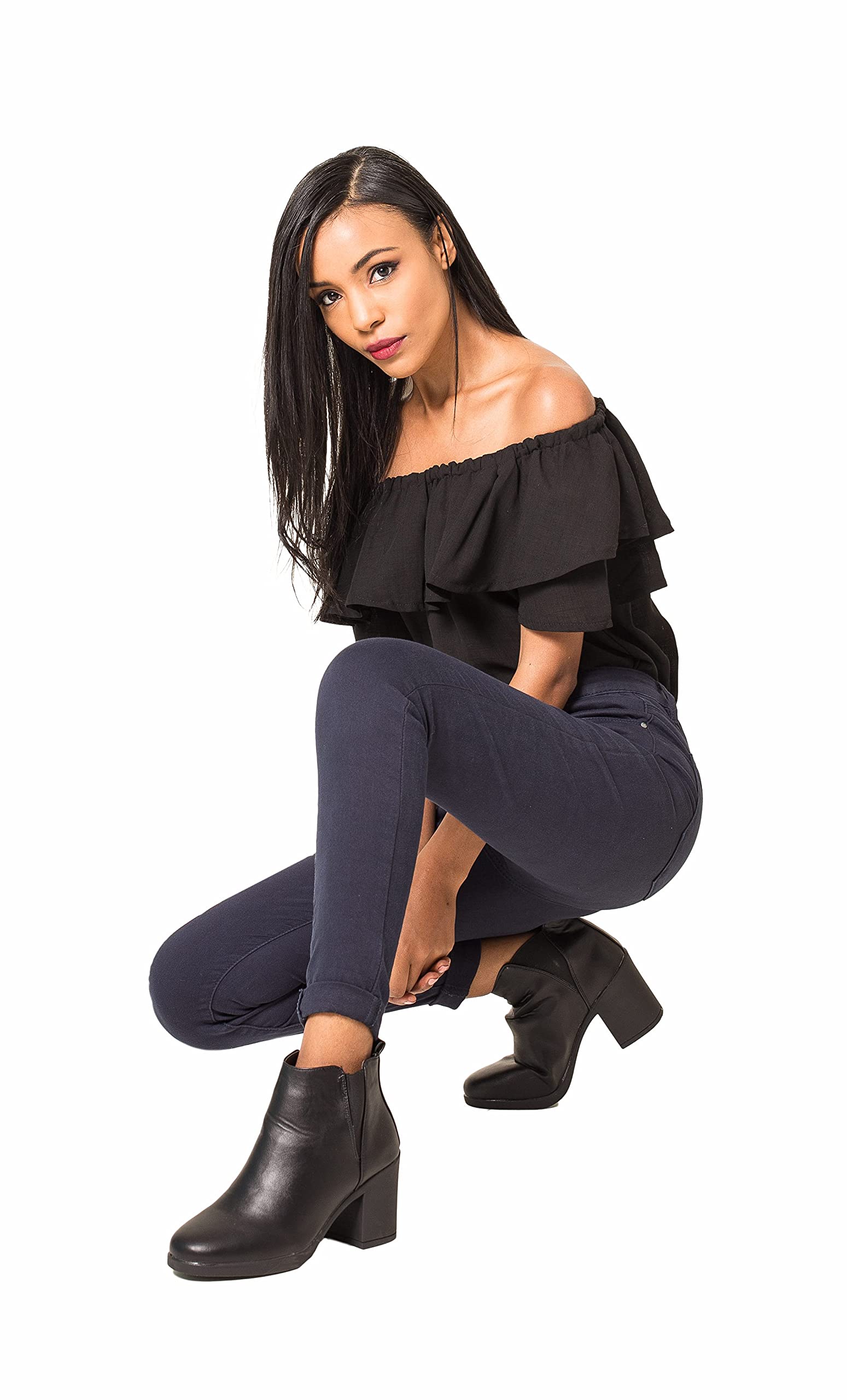 Nina Carter P109 Jeans da donna skinny Fit, a vita alta, slim