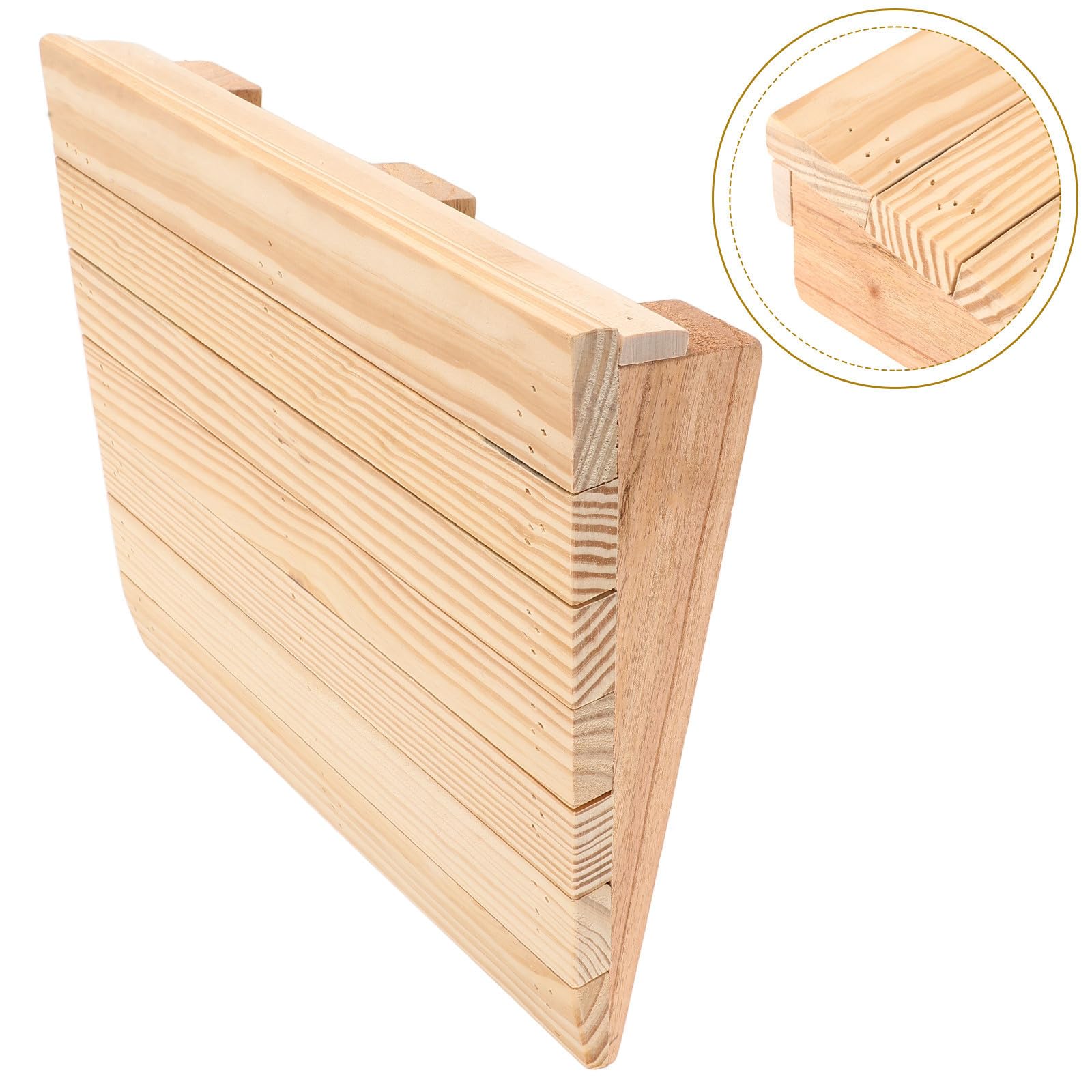 Rampa de Madera para Sillas de Ruedas Superficie Lisa y Ranurada, Portátil para Uso en Casa y Trabajo, Color Beige Natural
