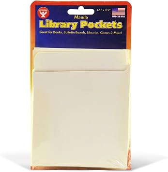 Hygloss Products Manila Library Pockets - 50 Pack, 3 X 3.5 Inch Non-Adhesive Envelopes For School & Organization