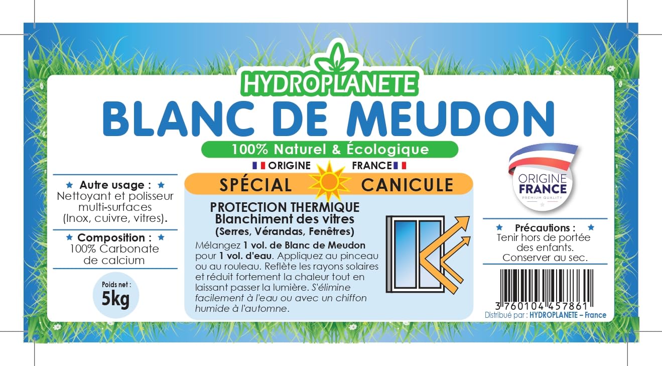 HYDROPLANETE Blanc de Meudon 1 kg 2,5 kg 5 kg 10 kg Hitzeschutz Scheiben