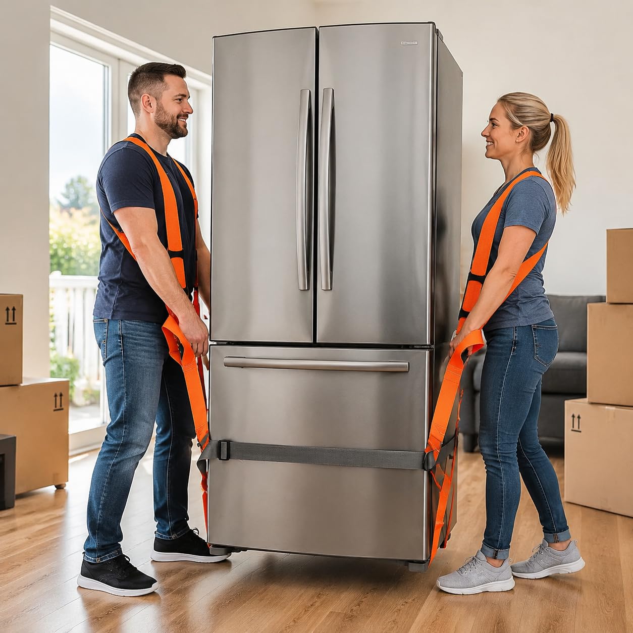 Correas móviles, correas de elevación y movimiento para 2 personas, correas de elevación, correas de movimiento de hombro, correas de elevación para macetas de jardín, muebles, electrodomésticos,